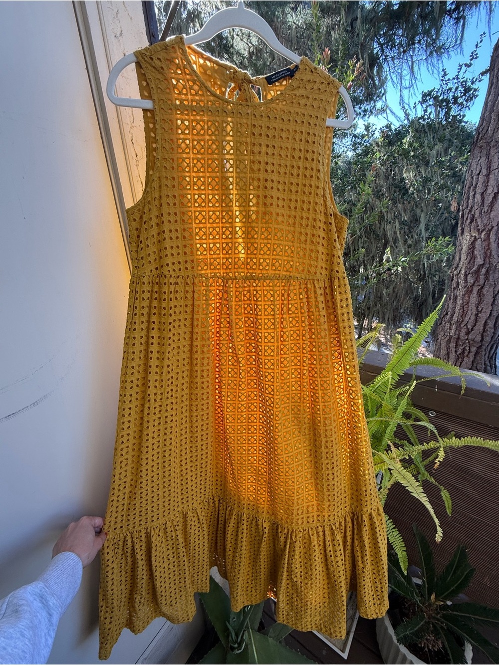 Yellow Eyelet Sheer Sundress